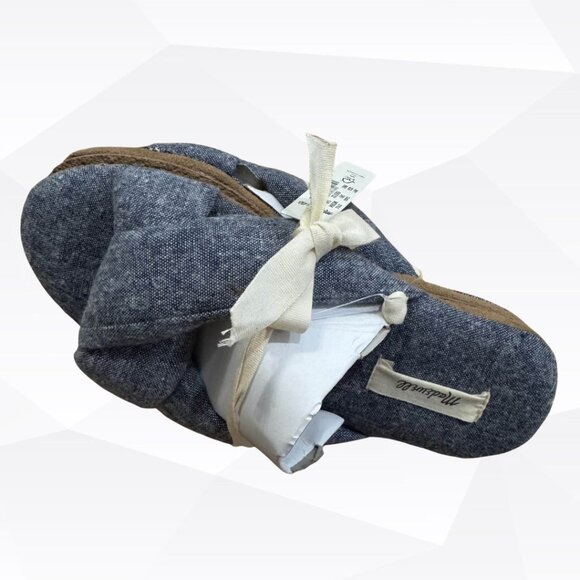 NWT Madewell Indigo Chambray Crisscross Scuff Slippers Size 5 - Picture 2 of 4